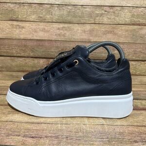 Max Mara Blue Leather Sneakers